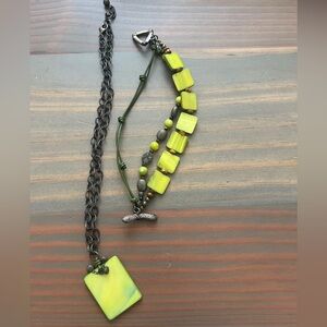 Green vintage Silpada Necklace and bracelet set